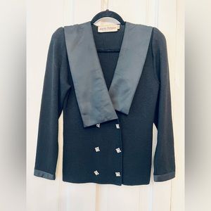 Black double breasted cardigan jacket medium